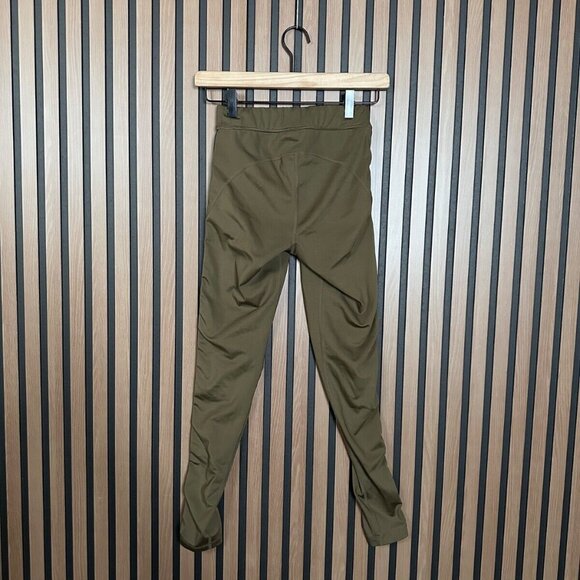 Ivy Park Leggings Small Womens Green Ankle Compression Side Logo Stripe Pull On - Picture 2 of 10